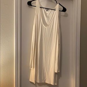 Ivory Long Sleeve Cold Shoulder Mini Dress